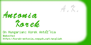 antonia korek business card
